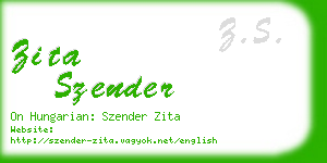 zita szender business card